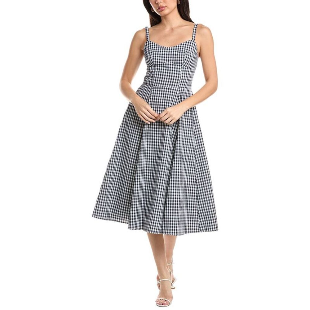 Jl Luxe Womens  Sleeveless Linen-Blend Midi Dress, Navy